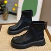 Small Thick-soled Heightening Short Boots Autumn and Winter Thin Velvet Thin Boots Chelsea Boots Elastic Boots Martin Boots