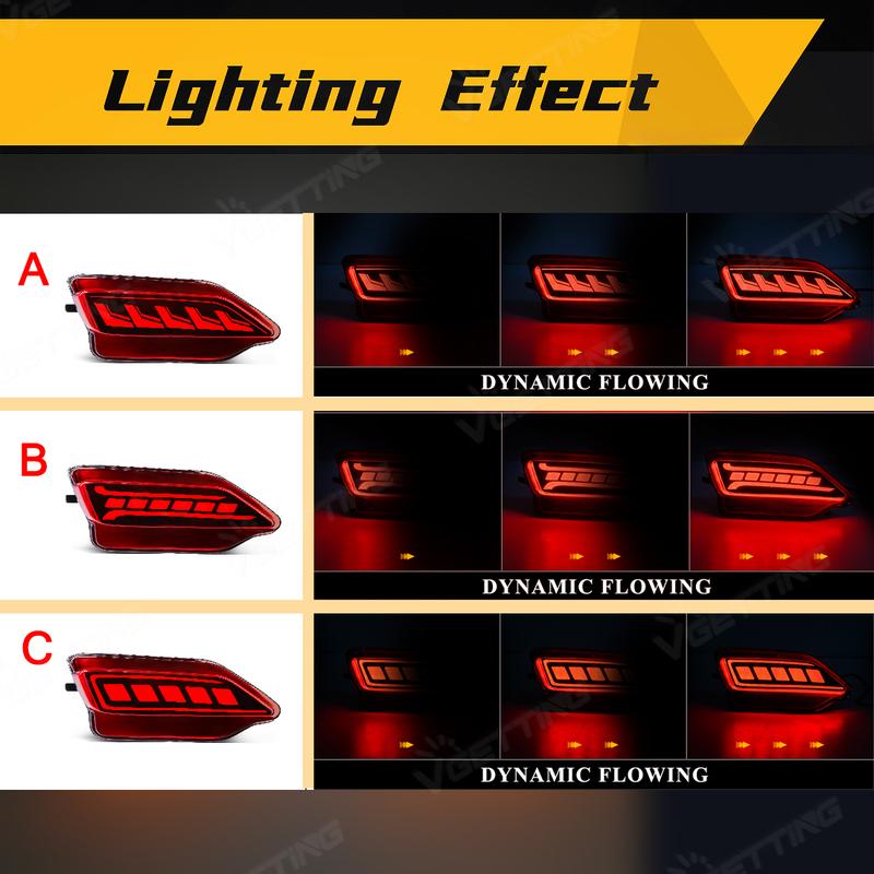 LED Rear Bumper Reflector Lights For Toyota RAV4 2013 2014 2015 Running Brake Lamp Dynamic Flowing Turn Signal Car Accessories