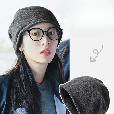 Hüte für Damen im Herbst und Winter Fauler Wind Kalte Hüte Literarisch Retro Große Köpfe Haufen von Hüten Winddicht und Warm