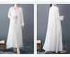 Zen Linen Double Layer Long Dress for Women - Literary Retro Style