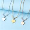 V-Shape Heart Cross Chain Necklace: Stainless Steel with Laser UV Print and Diamond Accents