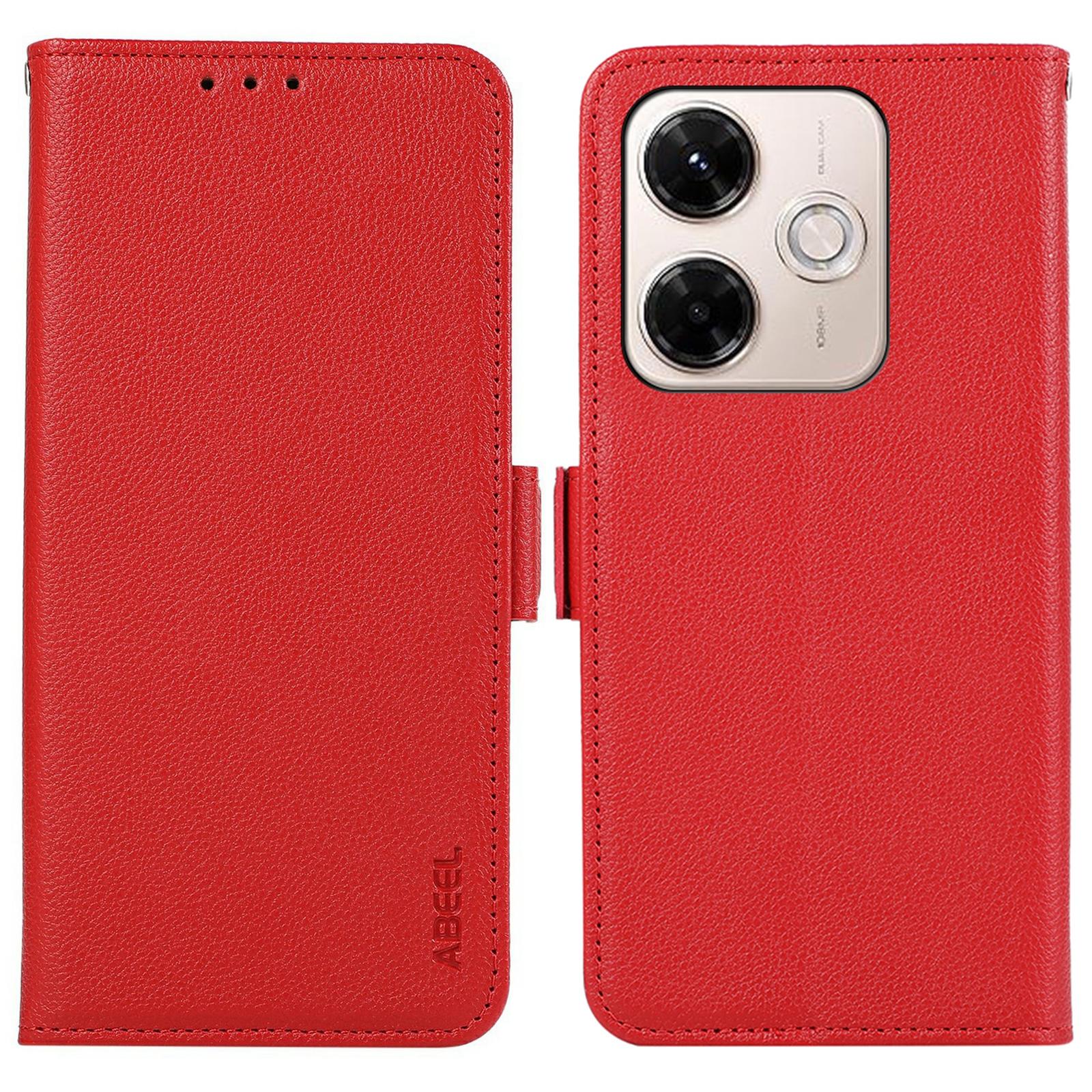 

ABEEL For Xiaomi Redmi 13x 4G Case Litchi Texture Leather RFID Blocking Phone Cover D