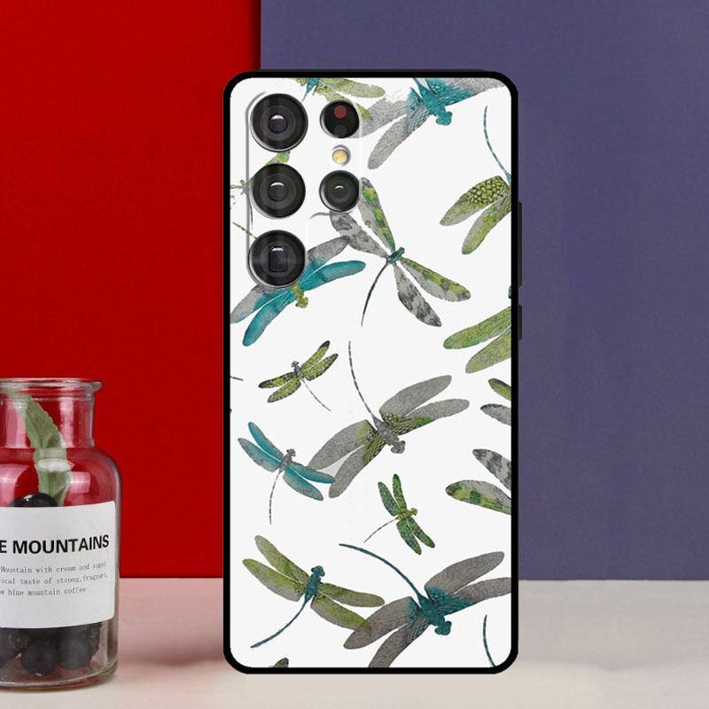 Floral Colorful Dragonfly Funda Case For Samsung Galaxy S25 Ultra S9 S10 S20 FE S21 S22 S23 Plus S24 Ultra Phone Cover