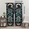 2-Piece Southwest Tribal Horse Dreamcatcher Pattern Curtains - Modern Polyester Pongee Semi-Sheer Window Drapes for Living Room