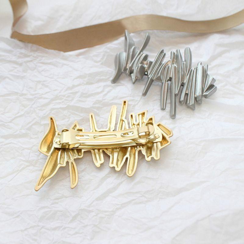 Women Hollow Bowknot Hair Clips Metal Gold Silver Color Tassel Hairpin Hair Accessories Geometric Ir