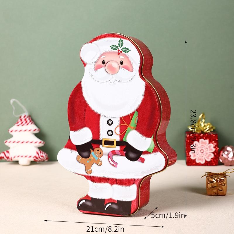 Tinplate Box Santa Claus Storage Box Candy Box Biscuit Box Snack Box Multi Functional Piggy Bank Gift Packaging Box other