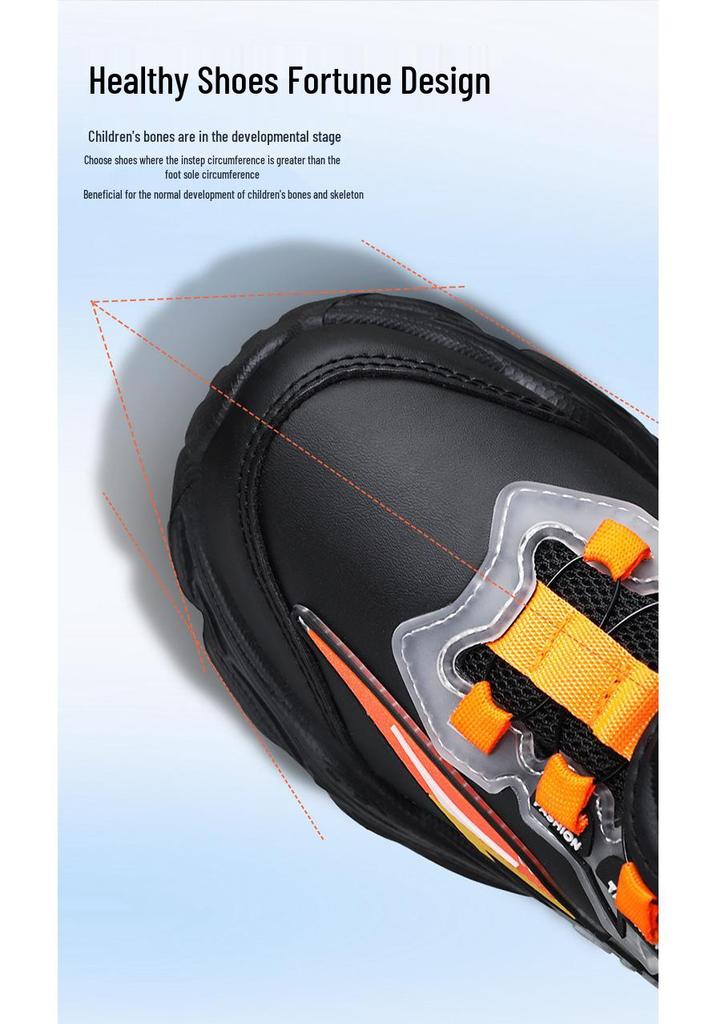 2026 Fall Boys' Waterproof Leather Running Shoes - Non-slip, Wear-resistant Sports Sneakers for Students