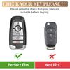 EnerCharge For Ford Key Fob Cover with Keychain, Soft TPU and Leather Key Case Shell Full Protection for Ford Explorer Escape