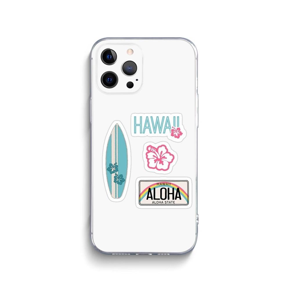 Hawaii Travel Seaside Phone Case For iPhone 15,14,13,12,11 Plus,Pro,Max,XR,XS,X,7,8 Plus,SE,Mini Transparent Silicone Soft