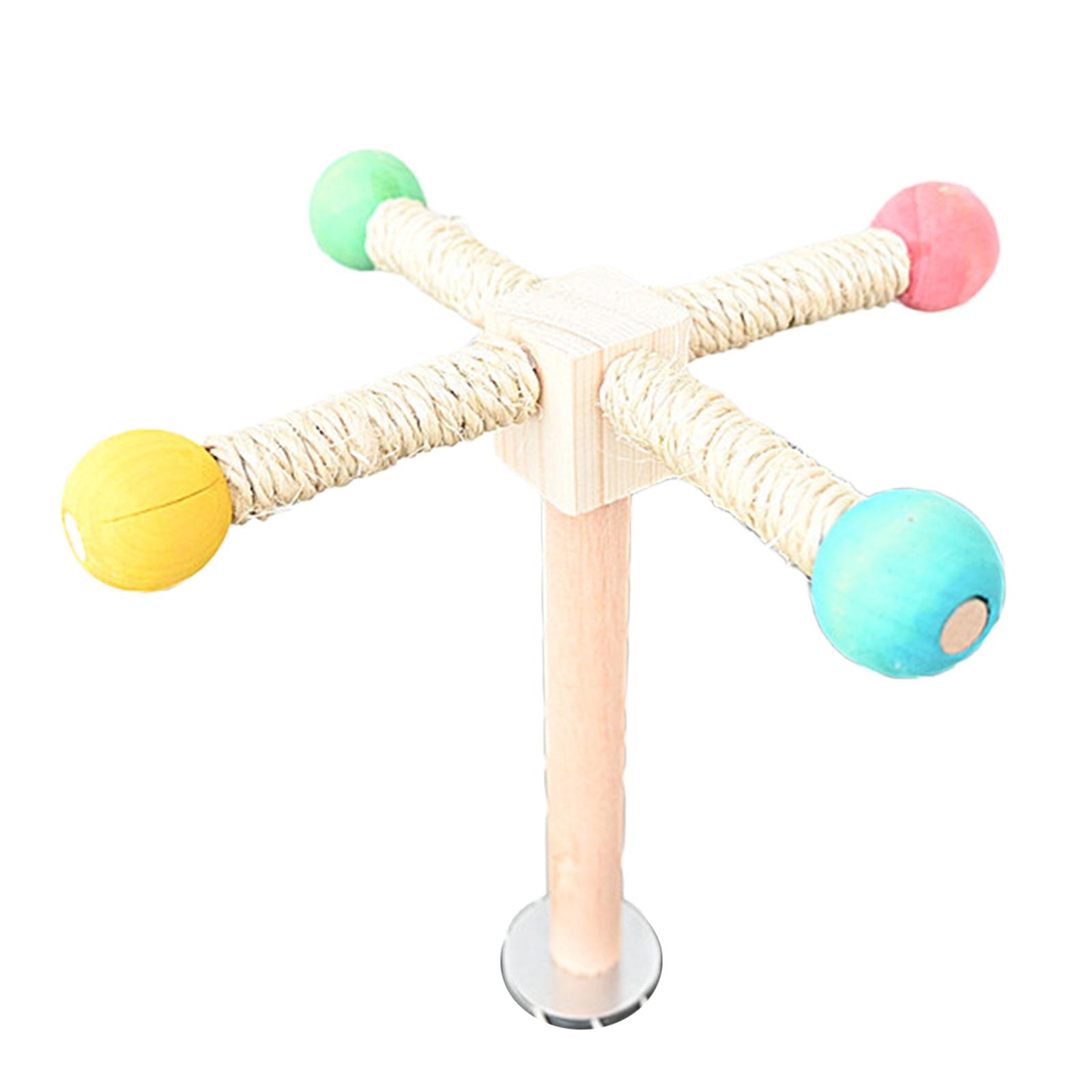 

Parrots Grinding Scratchers Perch Windmill Bird Stand Cage Toy Stick Rack Toy Grinding Perch Supplies