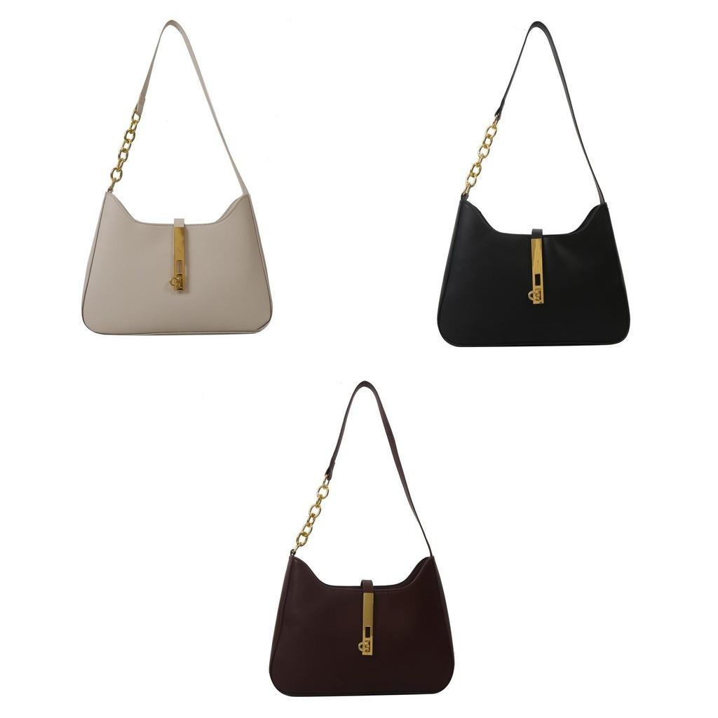 Trendy 2023 Winter New Pure Color Pu Underarm Bag French Style Shoulder Bag For Women