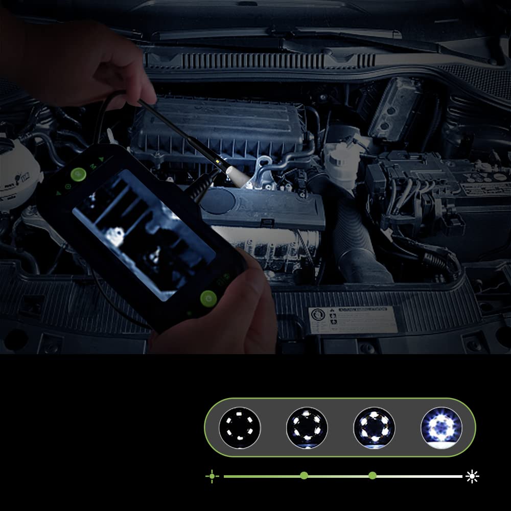 AMTORIN 6mm Diameter Fiberscope, Dual Camera Endoscope, 5m Long, with 32GB Memory Card, Digital Endoscope, Dual Lens, Snake Camera, Dual Fiberscope,