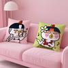 Kwaii Anime B-Buldak Ramesn Pillow Case Anti-Dustmite Pillowcase Invisible Zipper Silky Short Plush Sofa Cushion Cover