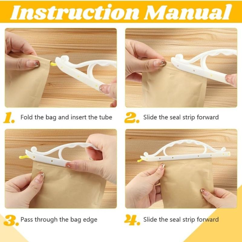 10 Pieces Multipurpose Plastic Bag Sealer Clip Portable Design Secure Grip Airtight Sealing Kitchen Organization Tool