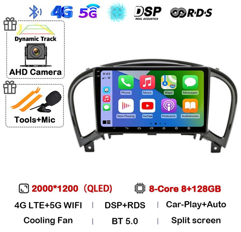 Android 14 Carplay Auto For Nissan Juke YF15 2010 2011 2012 2013 2014 Car Radio Multimedia Video Player GPS Stereo 360 Camera 4G