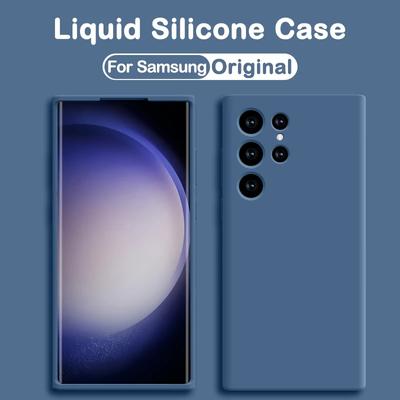 Samsung Galaxy S23 S21 S22 S20 Ultra S10 Plus FE A72 A71 A52 A51 A32 A31 4G 5G için Sıvı Silikon Telefon Kılıfı Yumuşak İnce Kapak