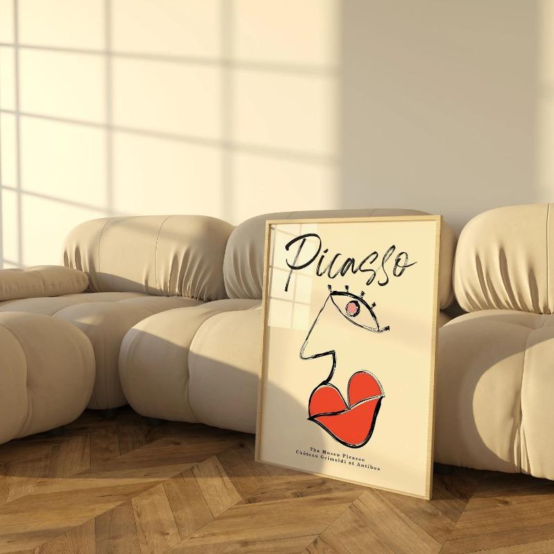 Picasso Exhibition Wall Art Print Abstract Vintage Minimalist Face Body Canvas Painting Poster Picture for Home Decor