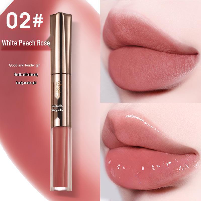 Angel's Temptation Lip Glaze Set: Matte Velvet, Mirror Shine, and Plumping Water Light Lipsticks