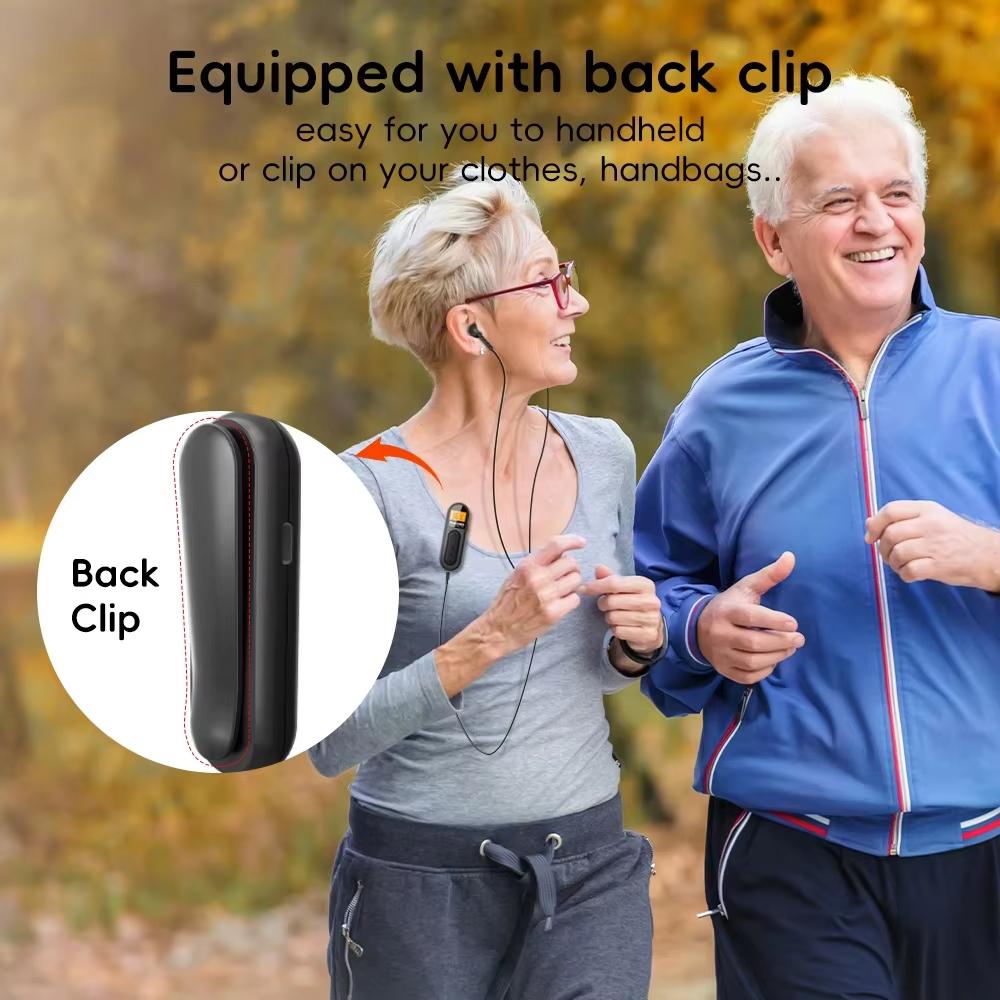 Mini Clip FM Radio Pocket Rechargeable Stereo Radio with LCD Display Wired 3.5mm Headphones For Meetings Tours Running
