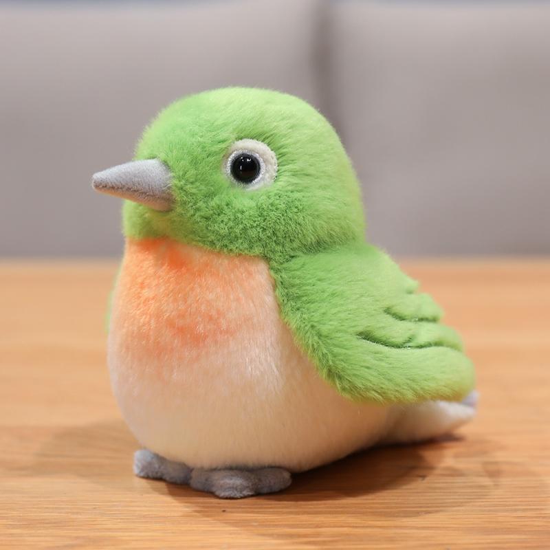 12cm Levensechte Vogel Pluche Speelgoed IJsvogel Duif Mees Vogel Pop Schud Hem Op En Neer Om Geluiden Te Maken Interactief Cadeau Voor Kinderen 12cm