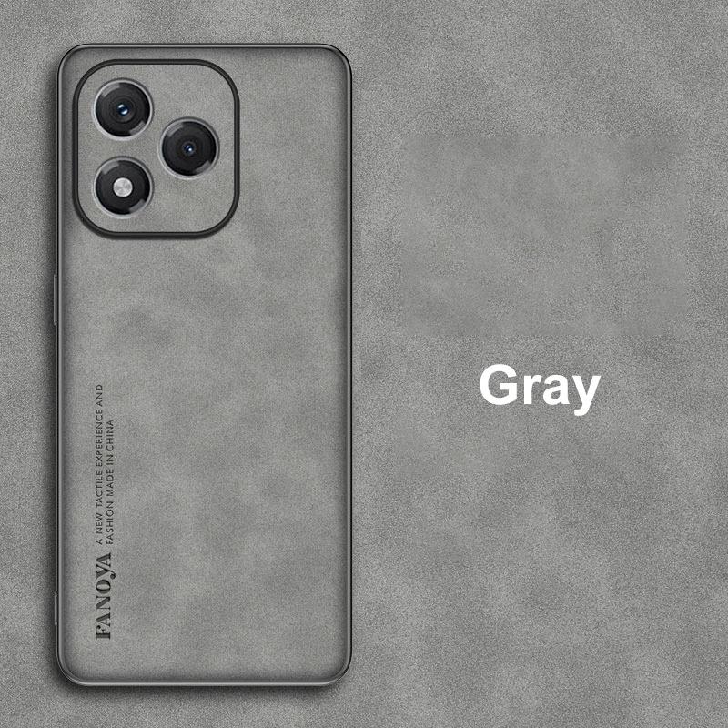 

Чехол для Honor 400 Lite 5G Роскошный чехол для телефона из ПУ кожи для Honor400 Lite Задняя крышка Матовый силиконовый Ударопрочный Полная защита For Honor 400 Lite серый