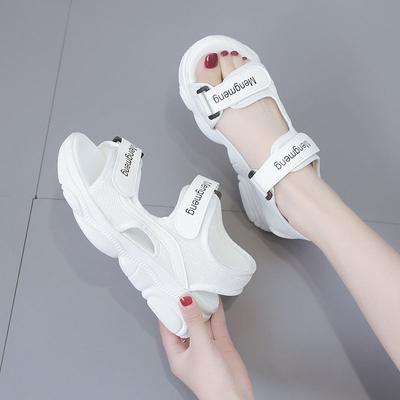 Women's Korean Style Platform Sandals with Velcro Closure for Beach and Sports