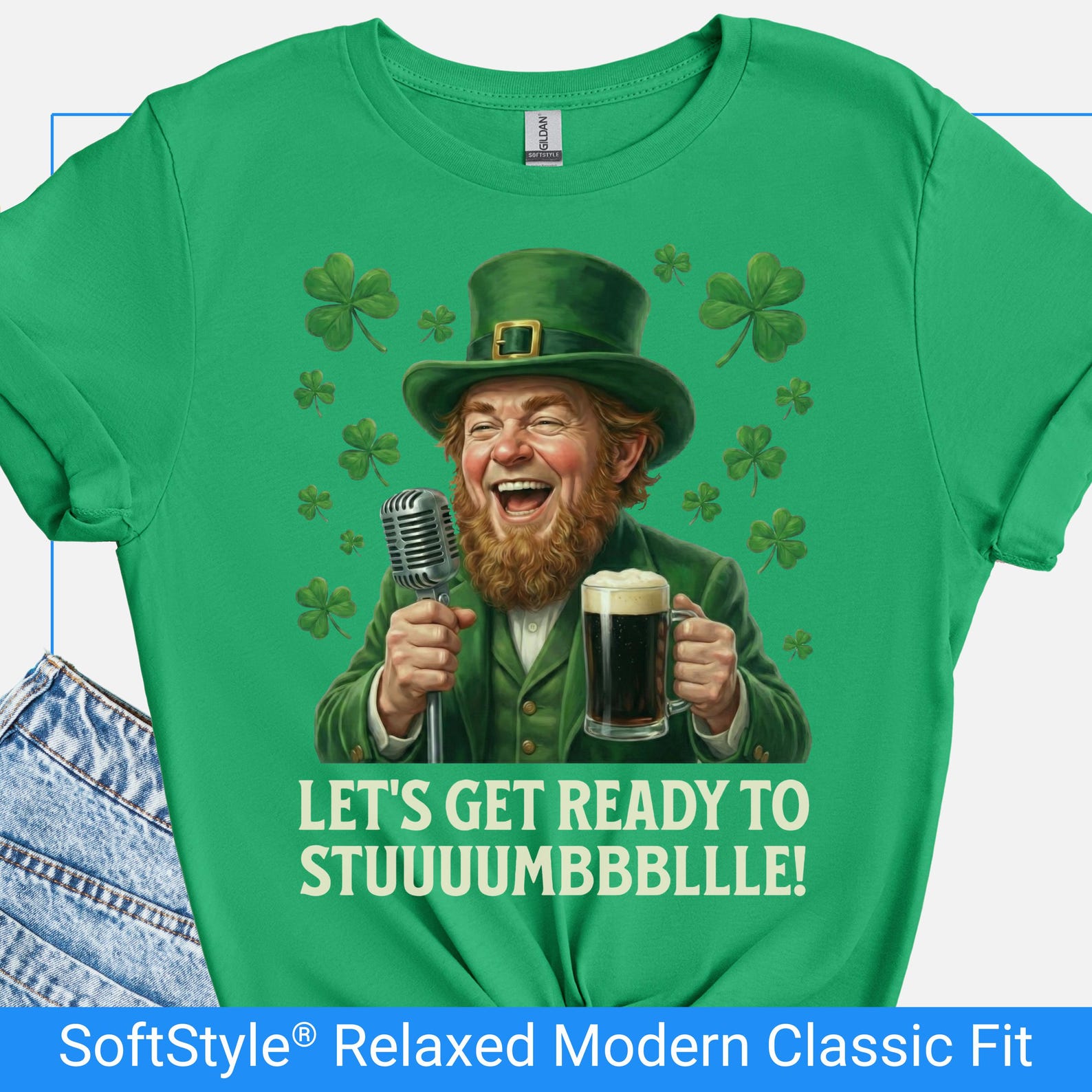 Funny Drunk Leprechaun T-Shirt, Lets Get Ready To Stumble Shirt, St Patricks Day Bar Crawl Graphic Tee, Irish Pub Party T Shirt 2XL