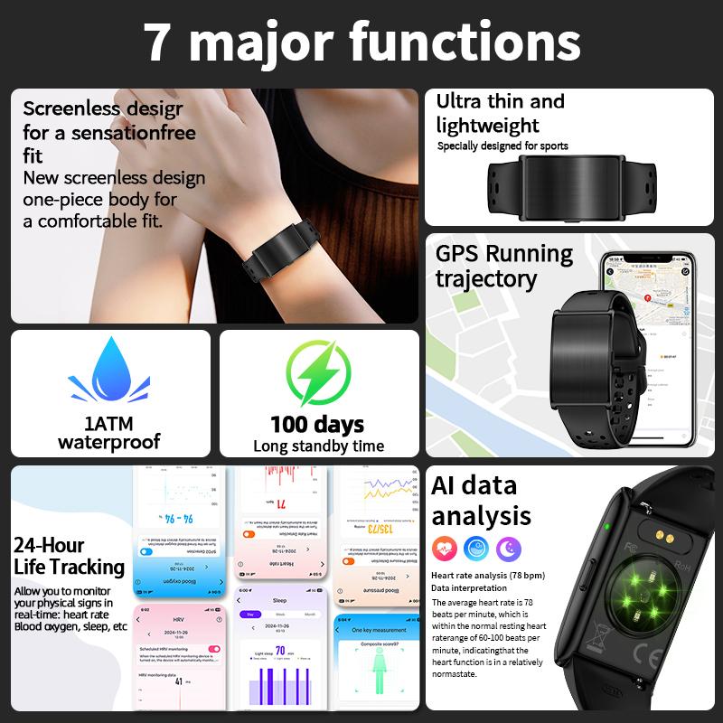 No Screen Smart Watch Woman Outdoors Sports Fitness Heart Rate Monitor 1ATM Waterproof New Smartwatch For Andrio IOS