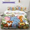 Custom Name,Cute Safari Animal Series Pattern Bedding Home Decoration Birthday Gift ( 1 Duvet Cover + 2 Pillowcase, Without Core),fan Merchandise.