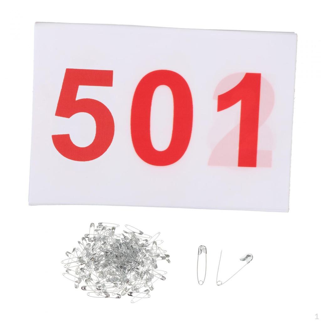 100 Pack Lightweight Numbered Race Bibs for Sports, Reliable Athletes,