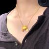 Colar Pingente de Franja Porta-Moedas Dourado Inspirado no Xiaohongshu para Mulheres - Design Leve de Luxo
