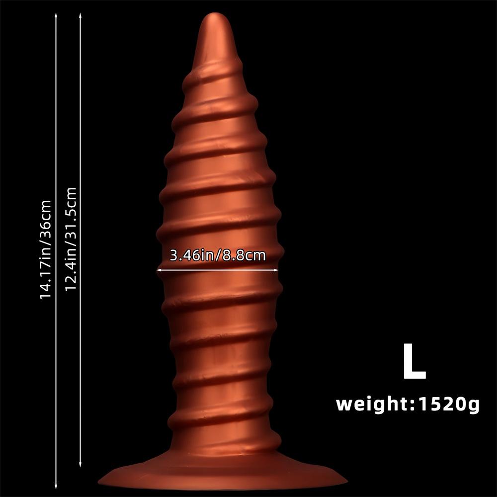 Silicone pointed super large super long 9cm thread, giant penis anal plug, boxing supplies super large super thick, male