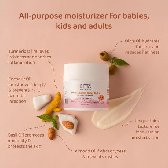 CITTA Nourishing Baby Massage Oil for New Born & Moisturizing Baby Balm Pack of 2-200 Ml, 200 Gm