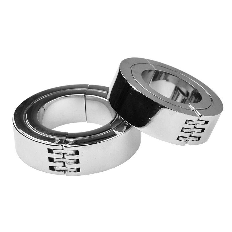 BDSM duży Heavy Duty mężczyzna piłka moszny nosze urządzenie do treningu penisa metalowy zamek Bondage Cock Ring opóźnienie wytrysku Sex zabawki