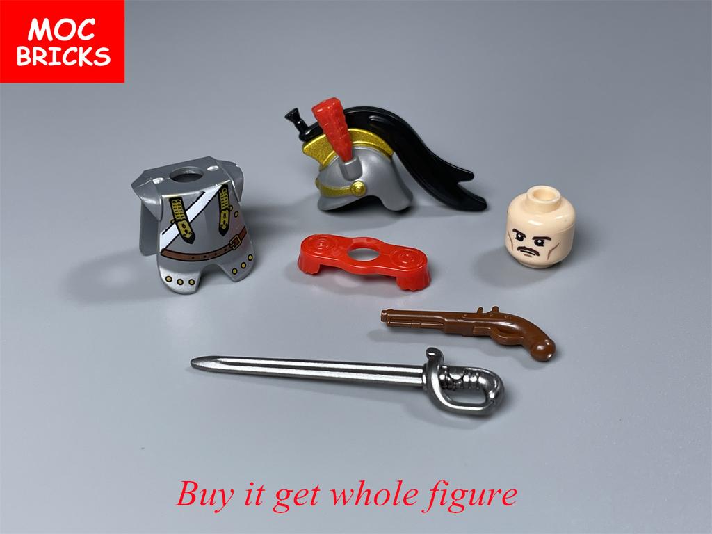 MOC Bricks Military Figures Napoleonic Wars Series Building Blocks Medieval French Dragoon British Soldiers Weapons Bricks Toys