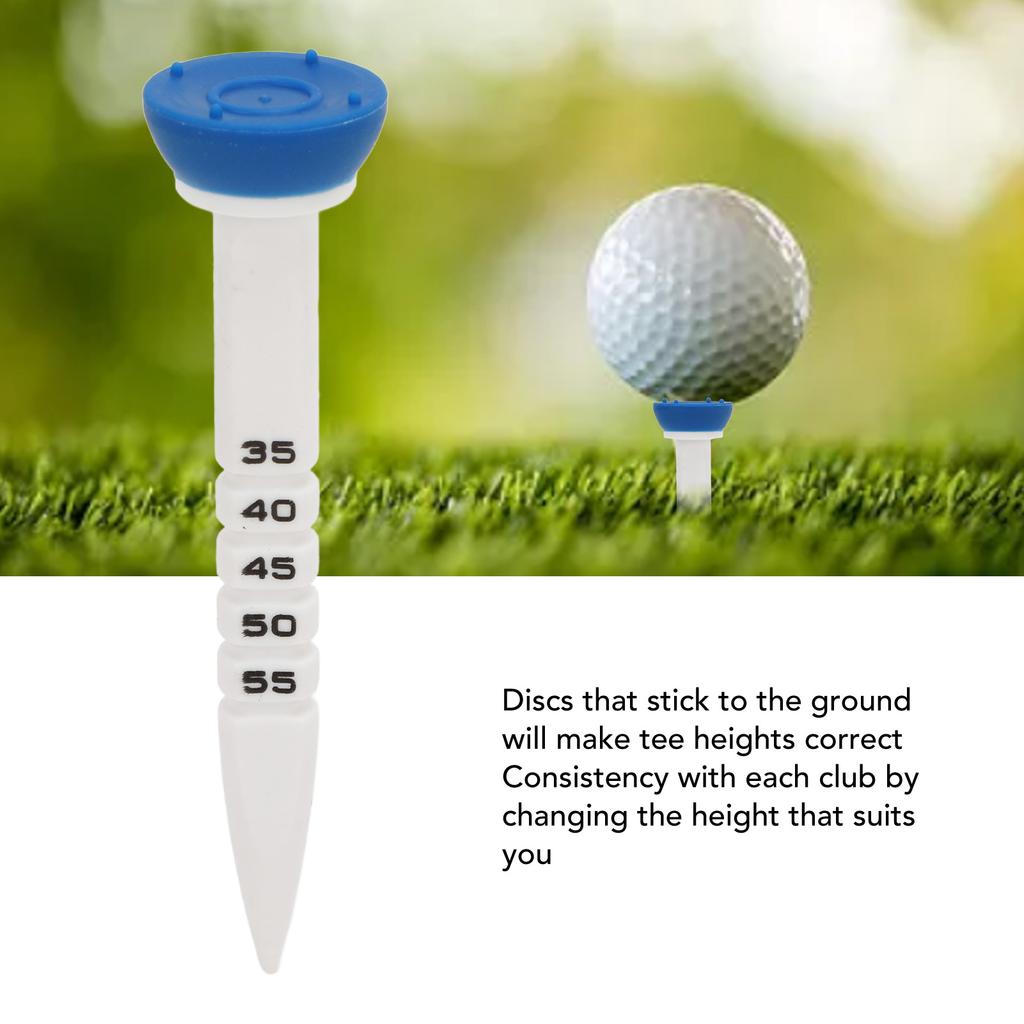 2Pcs Club Ball Tees Height Adjustable Clear Scale High Consistency Accurate Aiming Plastic Club Limit Tees for Outdoor