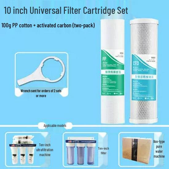"Universal 10-Inch Water Purifier Filter: 3-Stage PP Cotton, UDF Granular Carbon, CTO Compressed Activated Carbon for Home"
