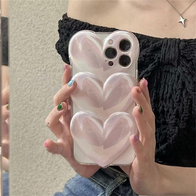 Ins Japan Cute 3d Love Heart Lens Protective Phone Case For Iphone 13 12 11 Pro Max Kawaii Cindy Color Shockproof Soft Cover
