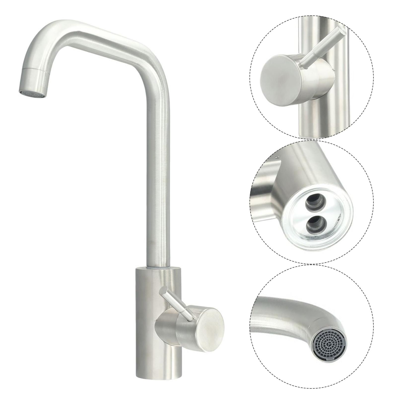 

1PC Kitchen Faucet Single Handle 2 Holes Ceramic Valve Anti-corrosion, Wear-resistant 304 Stainless Steel Cold And Hot Mixer Tap China Mainland