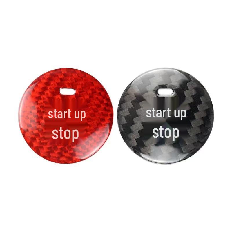 Real Carbon Fiber One-Button Start Ignition Sticker for BMW, Mercedes-Benz, VW, Toyota, Nissan, Honda, Suzuki