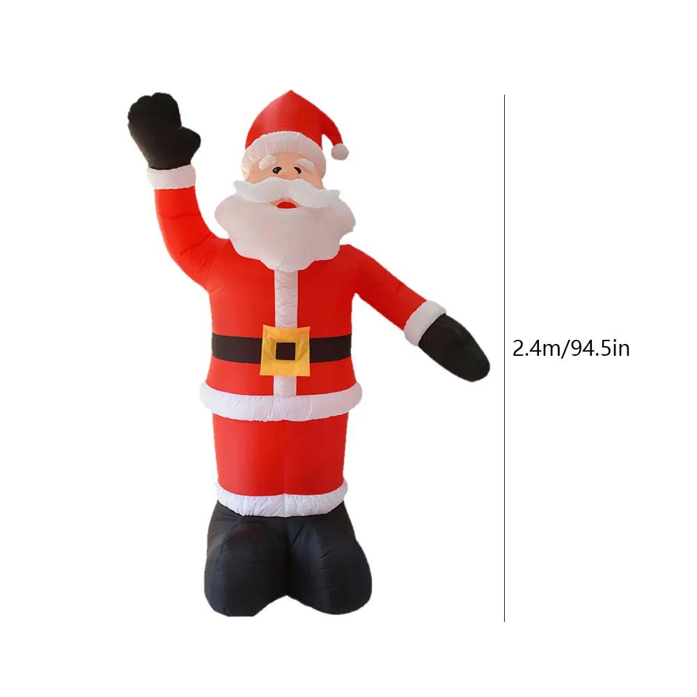 Christmas Inflatable Snowman Blow Up Outdoor Garden LED Snowman Santa Claus Christmas Doll Decoration Ornament 1.4/1.5M/2.4M