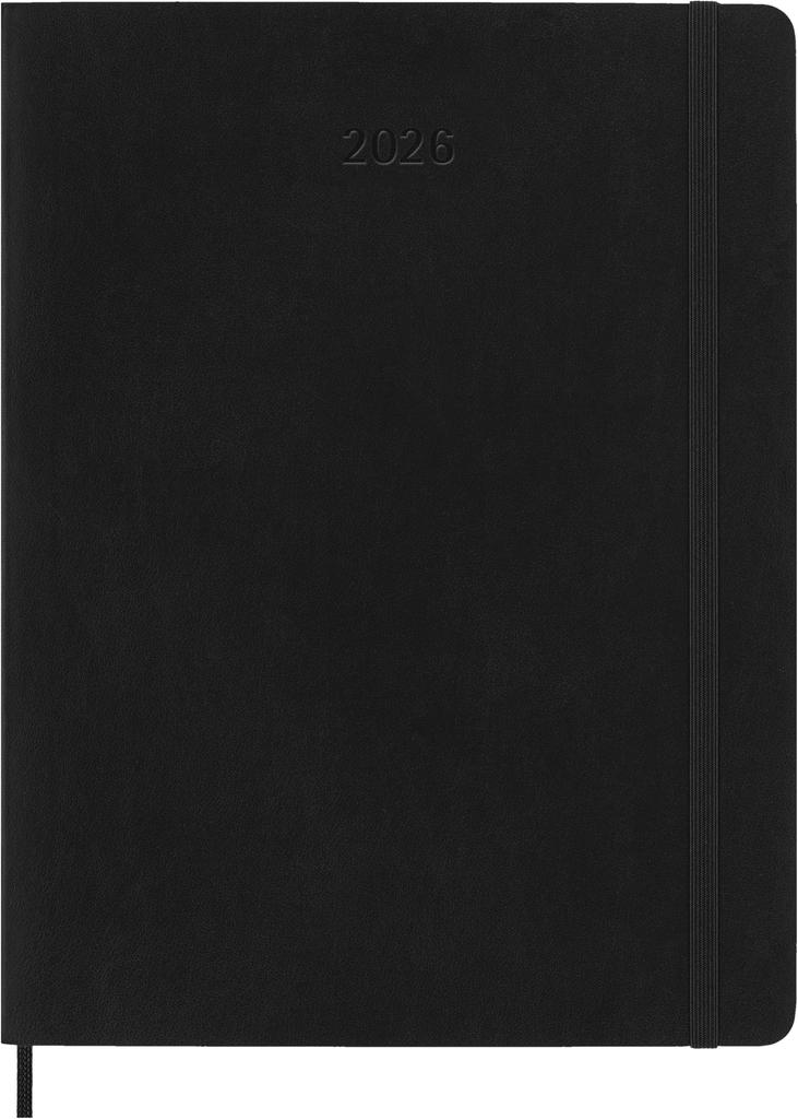 Moleskine 2026 Weekly XL Size x Soft Starts Model DSB12WN4Y26 Planner, 12-Month Diary, (19cm 25cm), Cover, Black, January,