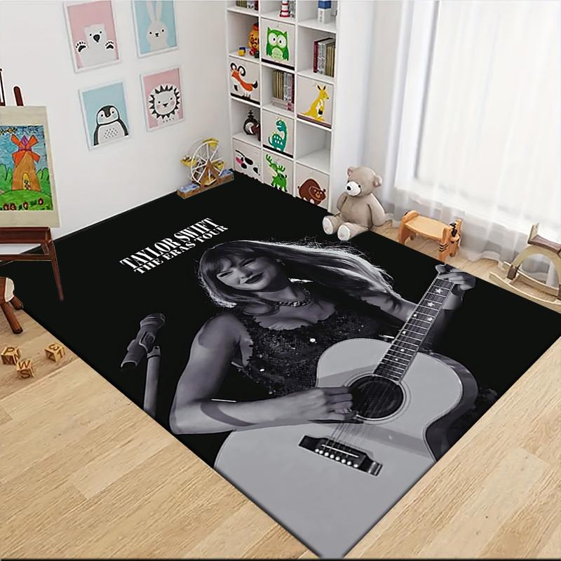 Taylor Swift Live Performance Carpet Rug Soft Washable Antislip Home Living Room Sofa Mats Personalized Christmas Rug