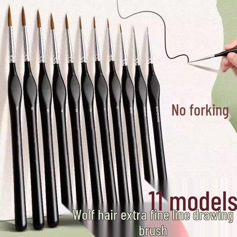 Custom Wear-Resistant Elastic Precision Brush for Line Drawing and Oil Painting with Triangular Handle and Wolf Hair
