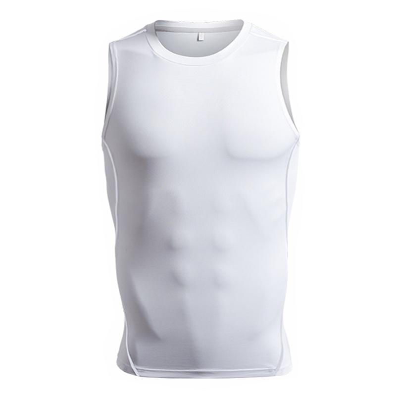 Men's Compression Tank Tops Gym Workout Running Sport Vest Summer Athletic Sleeveless Undershirt Base Layer Quick Dry Stretchy