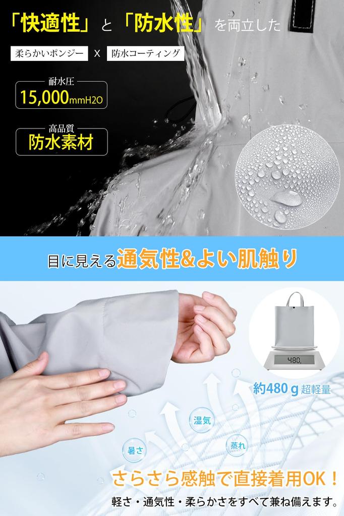 Raincoat Resistant To Backpack Waterproof Water Large For Commuting To Work or School [Hankins] Women's Raincoat, Poncho, Raincoat, [Water