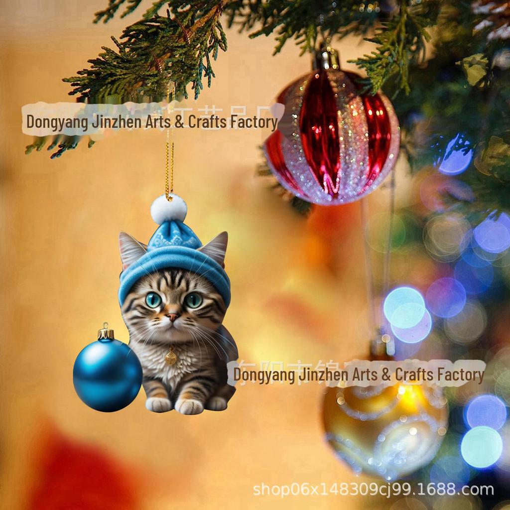 Christmas Cat Car Pendant Decoration