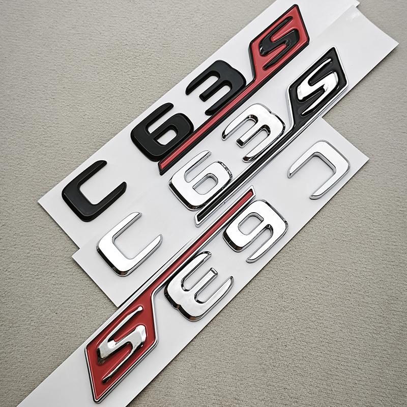 New 3D ABS Car Styling Logo C63S Badge Sticker Rear Trunk Emblem Decals For Mercedes Benz AMG C63S Auto Tail Accessories