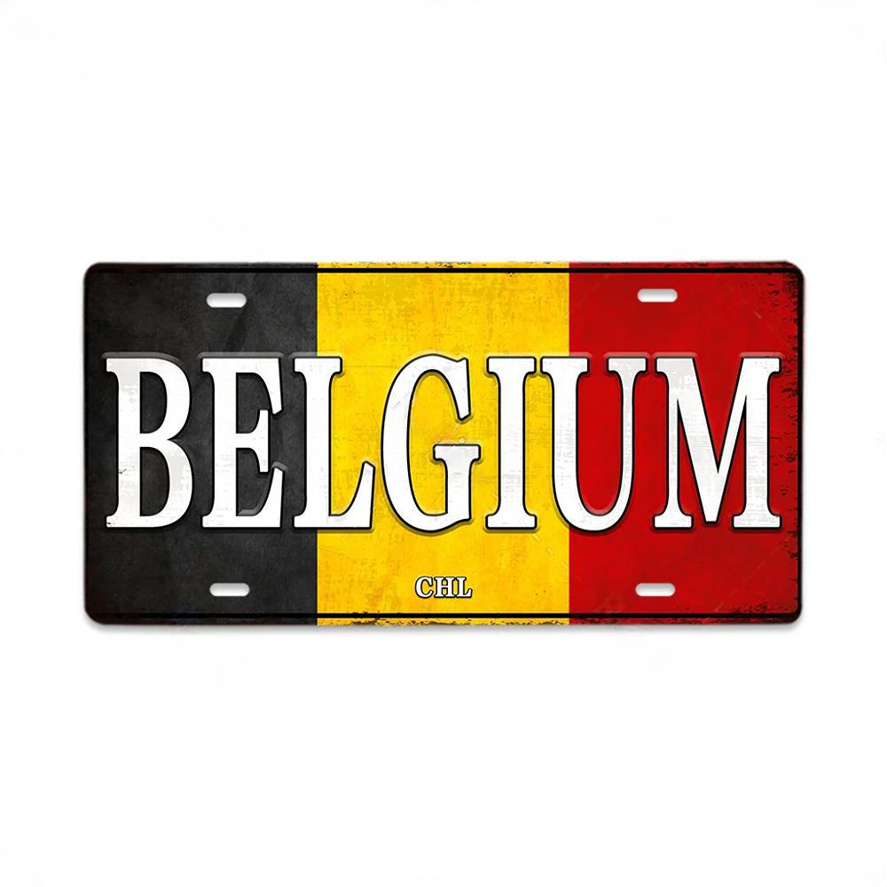 Popular Tourism Country Posters Vintage Metal Tin Signs License Plate Poster Car Garage Home Decor Plaque Vintage Art Painting