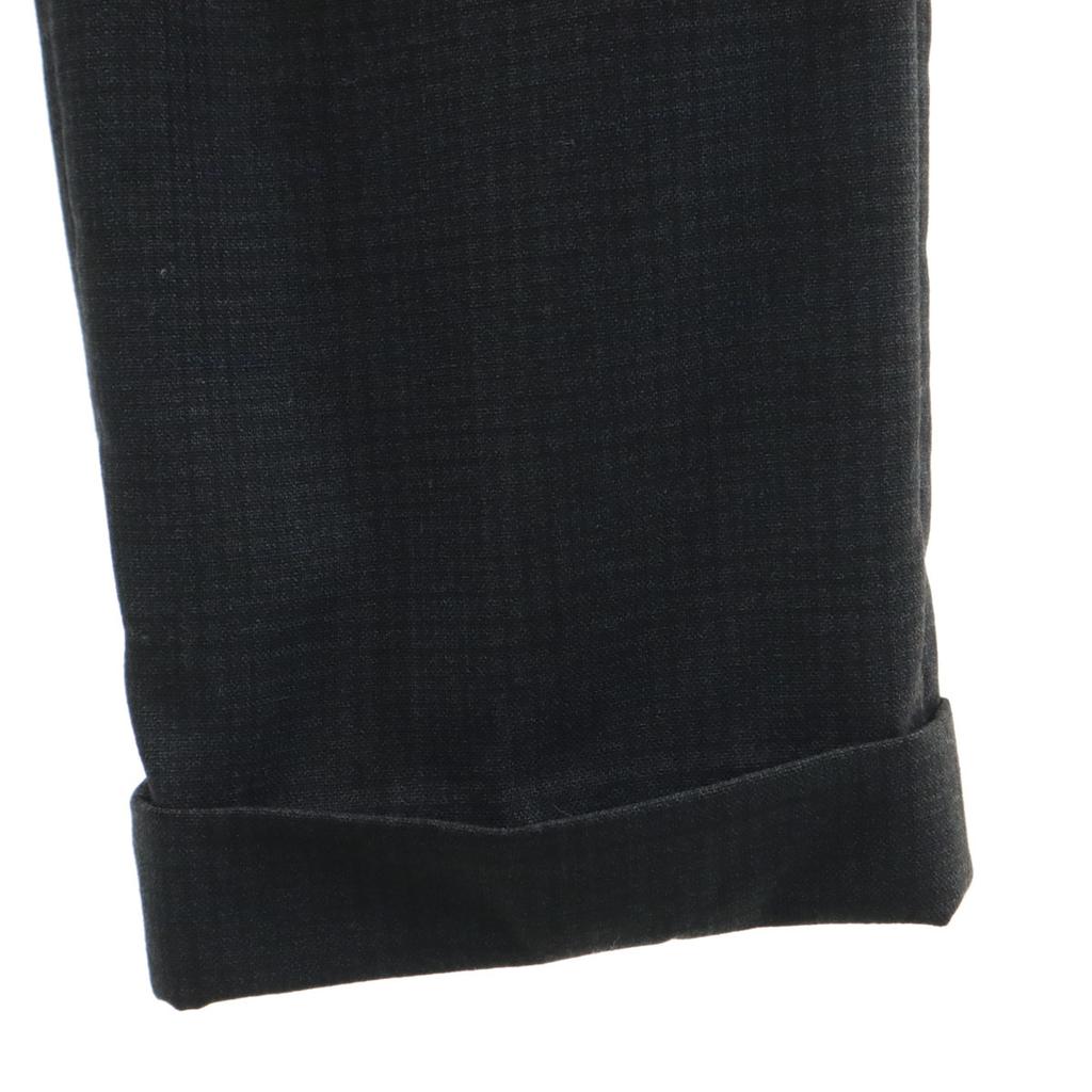 70s Vintage Glen Check Pattern Tack Slacks Pants Dark Gray Men's Used